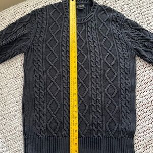 Rogues Gallery Dark Academia Fisherman Cableknit Navy Sweater